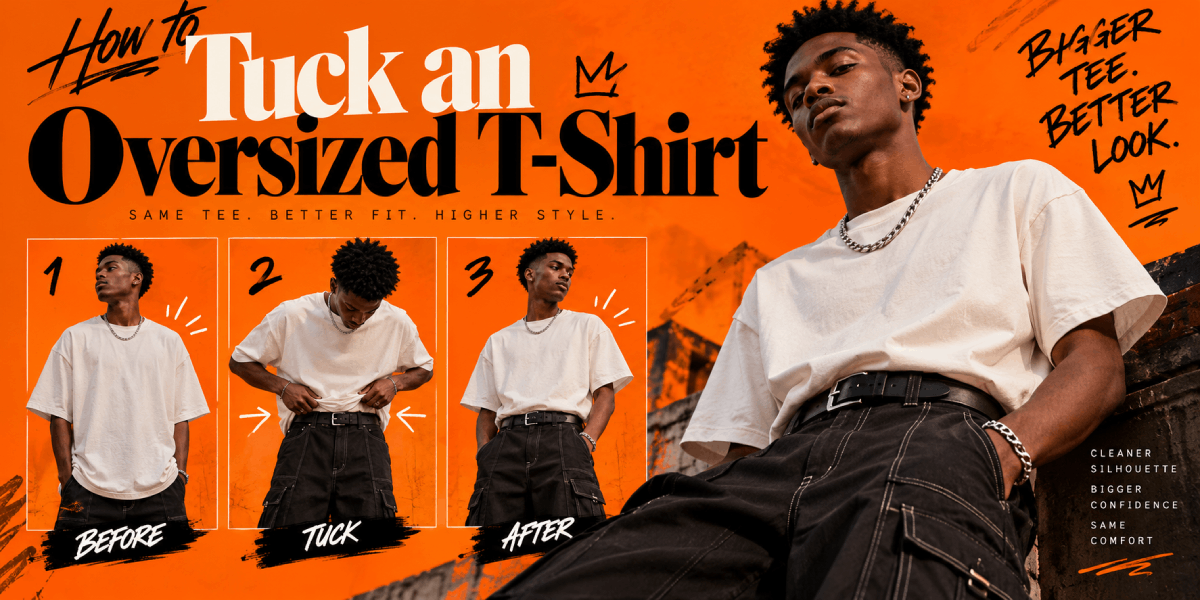 How to Tuck an Oversized T-Shirt Cover How to Tuck an Oversized T-Shirt Cover Image