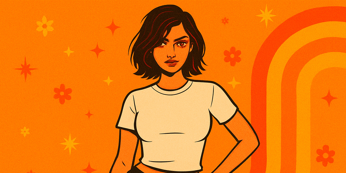 Wie sollte ein Damen-T-Shirt sitzen Bild