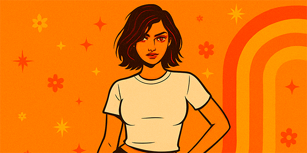 Wie sollte ein Damen-T-Shirt sitzen Bild