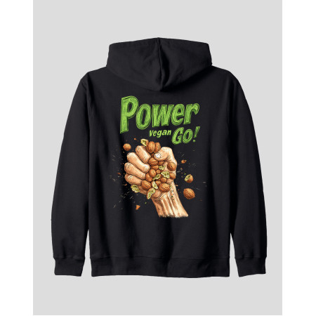 Men's Zip Hoodie "Power Vegan"