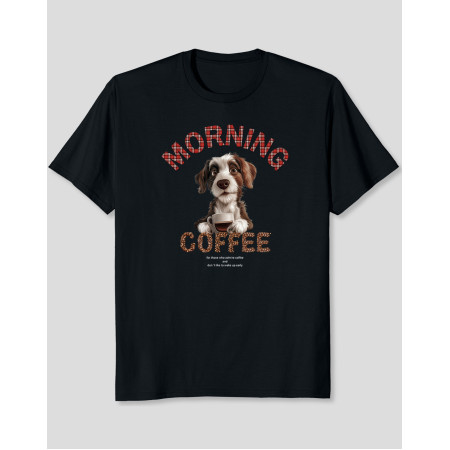 Women's T-Shirt "Morning Coffee Dog"