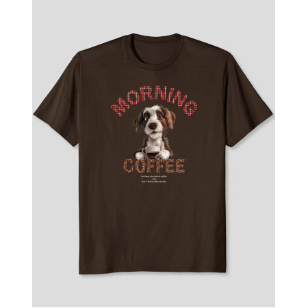 Women's T-Shirt "Morning Coffee Dog"