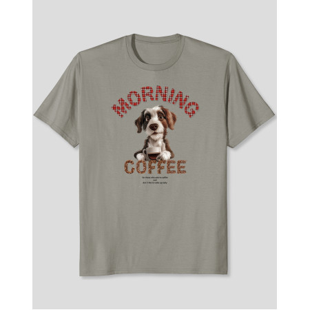 Women's T-Shirt "Morning Coffee Dog"