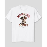 Women's T-Shirt "Morning Coffee Dog"