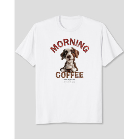 Women's T-Shirt "Morning Coffee Dog"