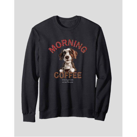 Men's Crewneck Sweatshirt "Morning Coffee Dog"
