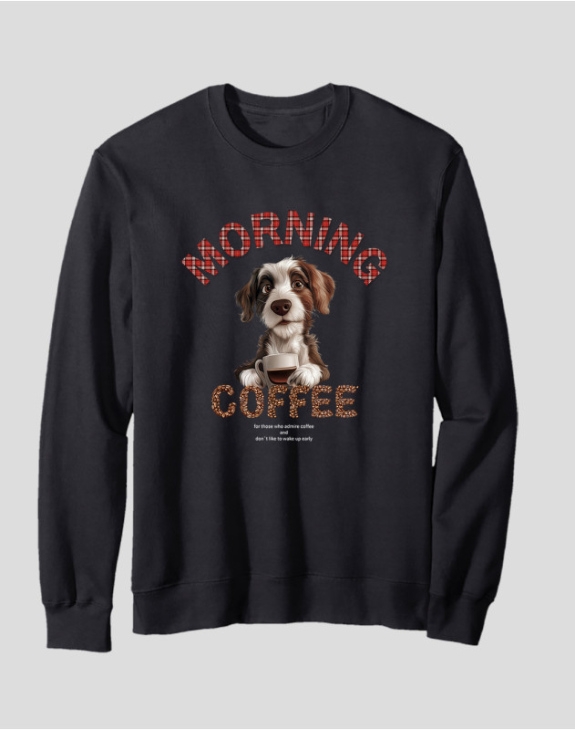 Women's Crewneck Sweatshirt "Morning Coffee Dog"