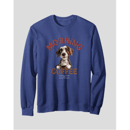 Men's Crewneck Sweatshirt "Morning Coffee Dog"