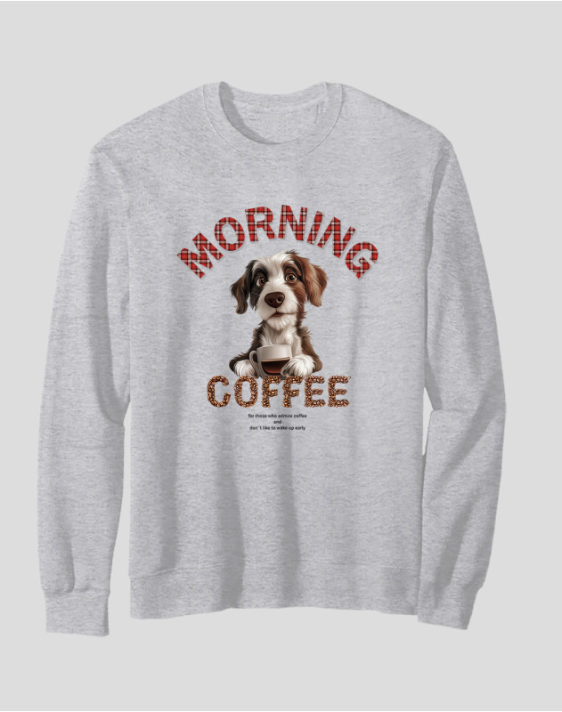 Women's Crewneck Sweatshirt "Morning Coffee Dog"