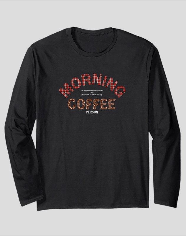 Men's Long Sleeve T-shirt "Morning Coffee Person"