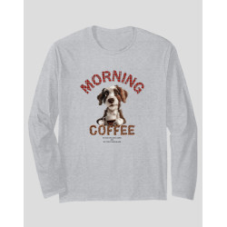Men's Long Sleeve T-shirt "Morning Coffee Dog"