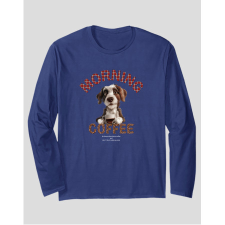 Women's Long Sleeve T-shirt "Morning Coffee Dog"
