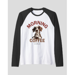 Men's Raglan "Morning Coffee Dog"