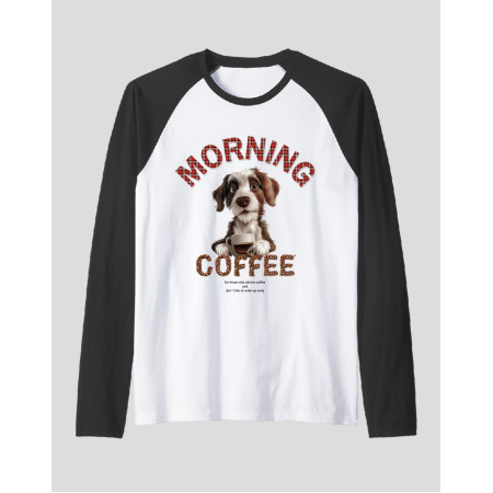 Men's Raglan "Morning Coffee Dog"