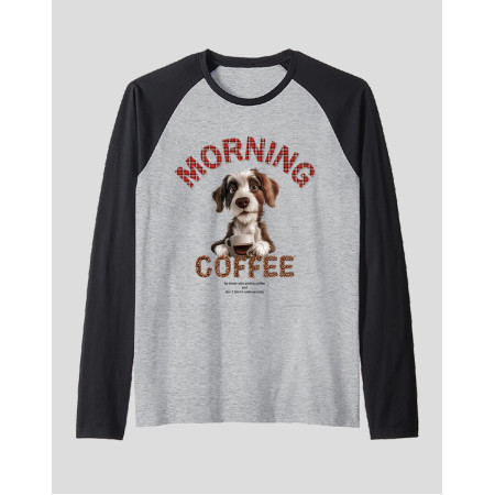Men's Raglan "Morning Coffee Dog"