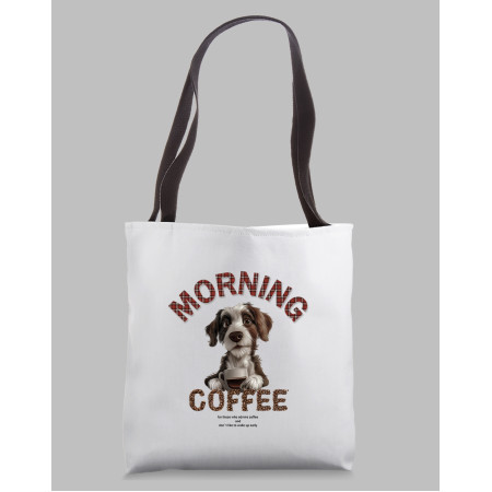 Men's Tote Bag "Morning Coffee Dog"