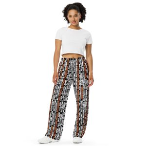All-over print unisex wide-leg pants “Glitched But Functional”