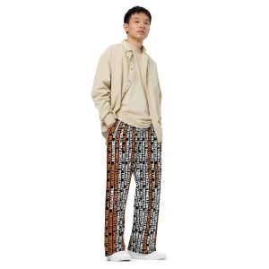 All-over print unisex wide-leg pants “Glitched But Functional”